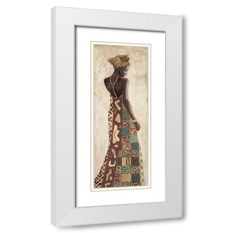 Femme Africaine III White Modern Wood Framed Art Print with Double Matting by Leconte, Jacques
