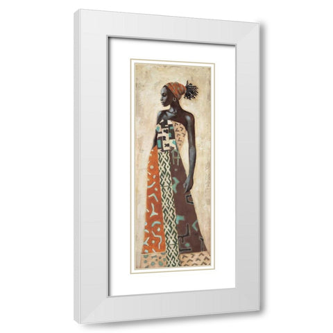 Femme Africaine IV White Modern Wood Framed Art Print with Double Matting by Leconte, Jacques