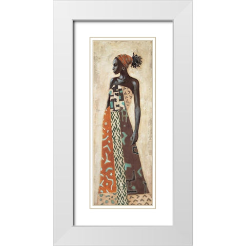 Femme Africaine IV White Modern Wood Framed Art Print with Double Matting by Leconte, Jacques
