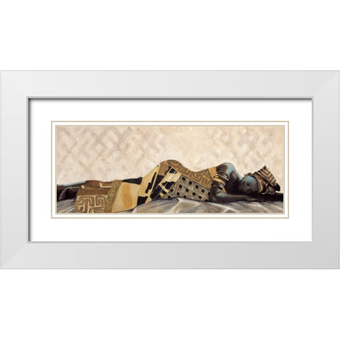 Femme Africaine VI White Modern Wood Framed Art Print with Double Matting by Leconte, Jacques