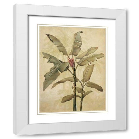 Palms of the Tropics I White Modern Wood Framed Art Print with Double Matting by Deveraux, Jill