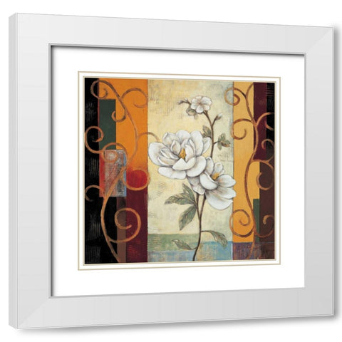 Magnolia White Modern Wood Framed Art Print with Double Matting by Deveraux, Jill