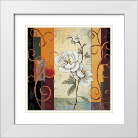 Magnolia White Modern Wood Framed Art Print with Double Matting by Deveraux, Jill