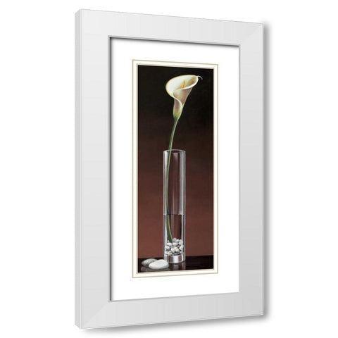 Calla Haiku White Modern Wood Framed Art Print with Double Matting by Ross, Yuki