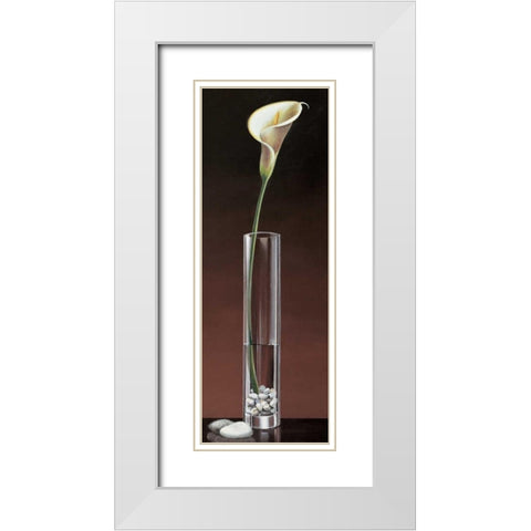 Calla Haiku White Modern Wood Framed Art Print with Double Matting by Ross, Yuki