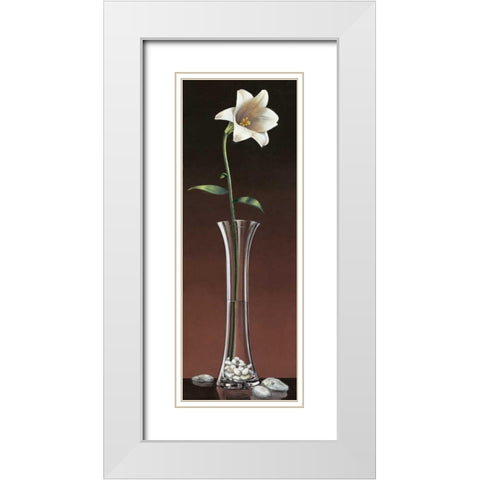 Lily Haiku White Modern Wood Framed Art Print with Double Matting by Ross, Yuki