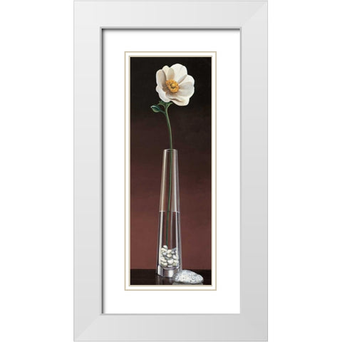 Anemone Haiku White Modern Wood Framed Art Print with Double Matting by Ross, Yuki