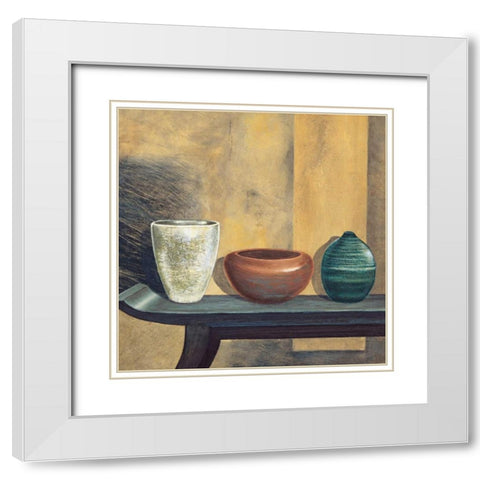 Asian Collection I White Modern Wood Framed Art Print with Double Matting by Ross, Yuki