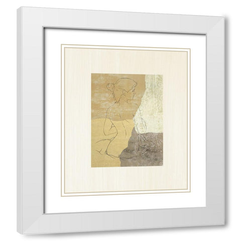 The Female Figure I White Modern Wood Framed Art Print with Double Matting by Robbins, Jason