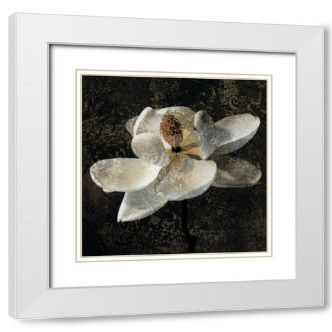 Magnolia II White Modern Wood Framed Art Print with Double Matting by Seba, John