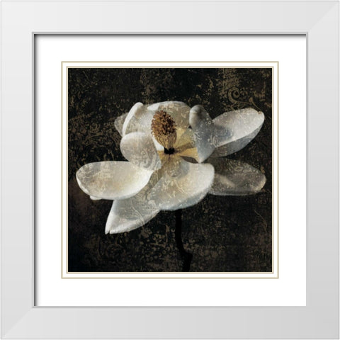 Magnolia II White Modern Wood Framed Art Print with Double Matting by Seba, John