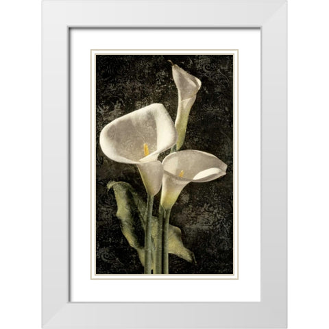 Callas I White Modern Wood Framed Art Print with Double Matting by Seba, John