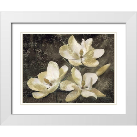 The Magnolia Tree White Modern Wood Framed Art Print with Double Matting by Seba, John