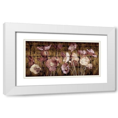 Poppies on Gold White Modern Wood Framed Art Print with Double Matting by Seba, John