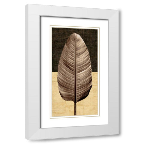 Palm Leaf II White Modern Wood Framed Art Print with Double Matting by Seba, John