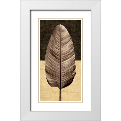 Palm Leaf II White Modern Wood Framed Art Print with Double Matting by Seba, John