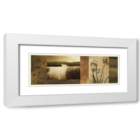 Laguna I White Modern Wood Framed Art Print with Double Matting by Seba, John