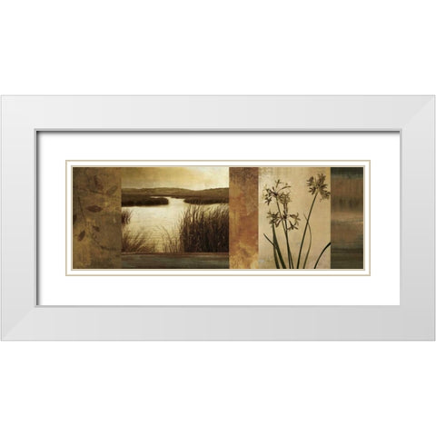 Laguna I White Modern Wood Framed Art Print with Double Matting by Seba, John
