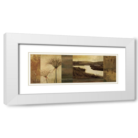Laguna II White Modern Wood Framed Art Print with Double Matting by Seba, John