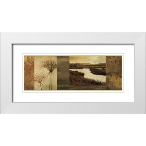 Laguna II White Modern Wood Framed Art Print with Double Matting by Seba, John