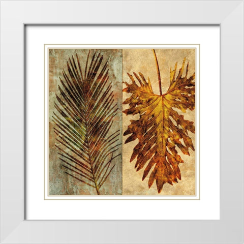Palms Pairs II White Modern Wood Framed Art Print with Double Matting by Seba, John