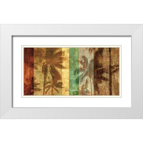 Palm Shadows II White Modern Wood Framed Art Print with Double Matting by Seba, John