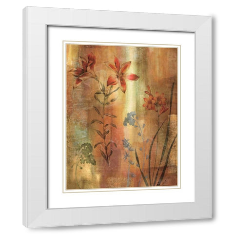 Tulip Garden I White Modern Wood Framed Art Print with Double Matting by Seba, John