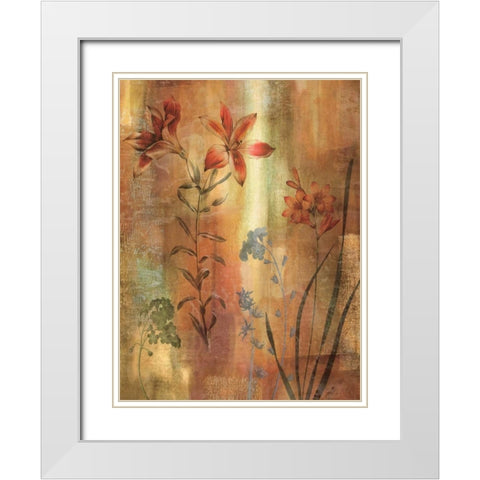 Tulip Garden I White Modern Wood Framed Art Print with Double Matting by Seba, John