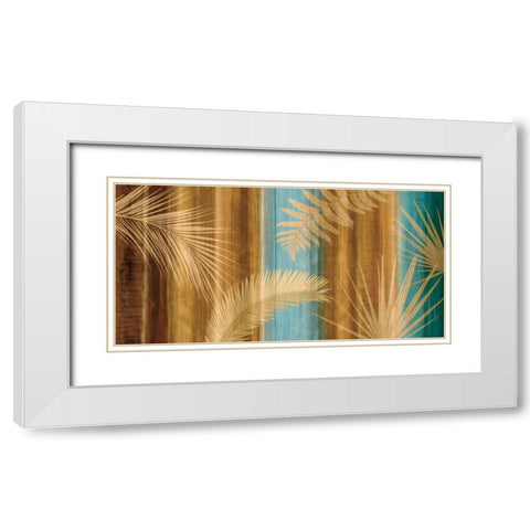 Caribbean Palms White Modern Wood Framed Art Print with Double Matting by Seba, John