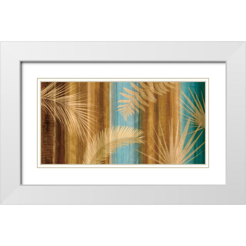 Caribbean Palms White Modern Wood Framed Art Print with Double Matting by Seba, John