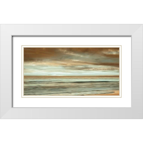 The Surf White Modern Wood Framed Art Print with Double Matting by Seba, John