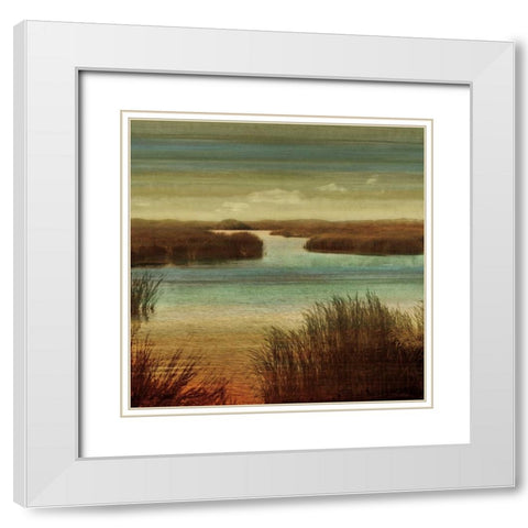 On The Water I White Modern Wood Framed Art Print with Double Matting by Seba, John