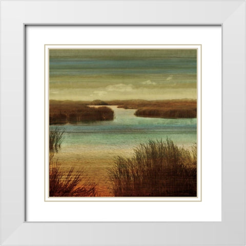 On The Water I White Modern Wood Framed Art Print with Double Matting by Seba, John
