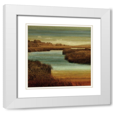 On The Water II White Modern Wood Framed Art Print with Double Matting by Seba, John