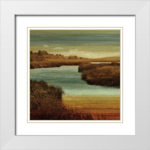 On The Water II White Modern Wood Framed Art Print with Double Matting by Seba, John