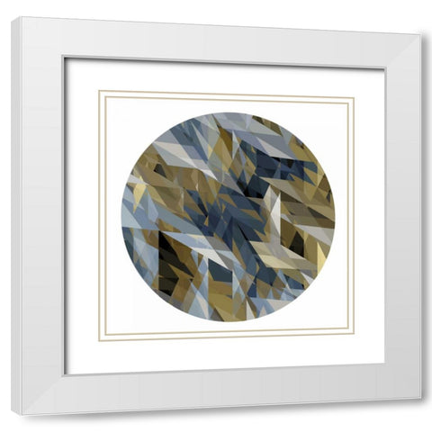Facets in the Round II White Modern Wood Framed Art Print with Double Matting by Tatum, Jan
