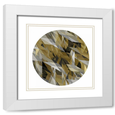Facets in the Round III White Modern Wood Framed Art Print with Double Matting by Tatum, Jan