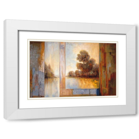 Secluded Pond I White Modern Wood Framed Art Print with Double Matting by Bryant, James