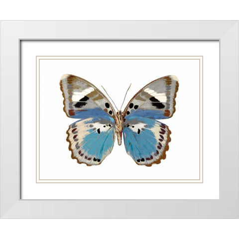Butterfly in Pink I White Modern Wood Framed Art Print with Double Matting by Bosco, Julia