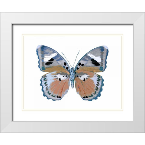 Butterfly in Pink II White Modern Wood Framed Art Print with Double Matting by Bosco, Julia