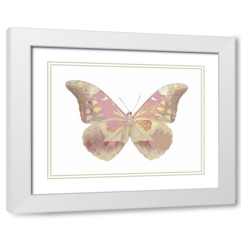Butterfly in Teal I White Modern Wood Framed Art Print with Double Matting by Bosco, Julia