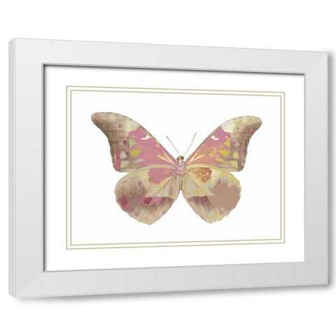 Butterfly in Grey IV White Modern Wood Framed Art Print with Double Matting by Bosco, Julia