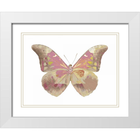 Butterfly in Grey IV White Modern Wood Framed Art Print with Double Matting by Bosco, Julia