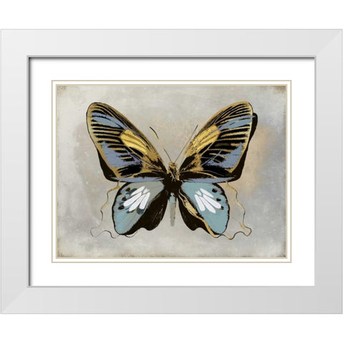 Butterfly Study II White Modern Wood Framed Art Print with Double Matting by Bosco, Julia