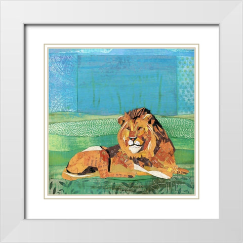 Lion King White Modern Wood Framed Art Print with Double Matting by McGee, Jenny