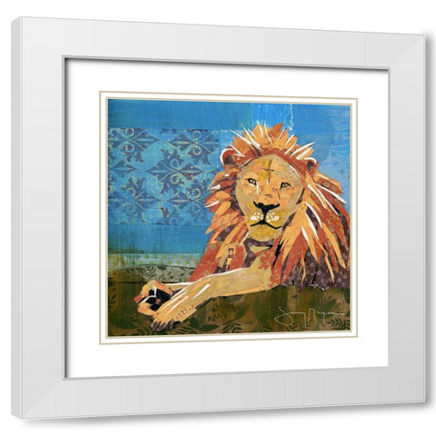 Lion Pride White Modern Wood Framed Art Print with Double Matting by McGee, Jenny
