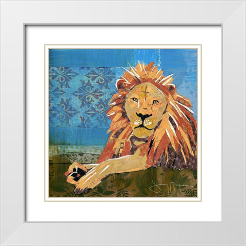 Lion Pride White Modern Wood Framed Art Print with Double Matting by McGee, Jenny