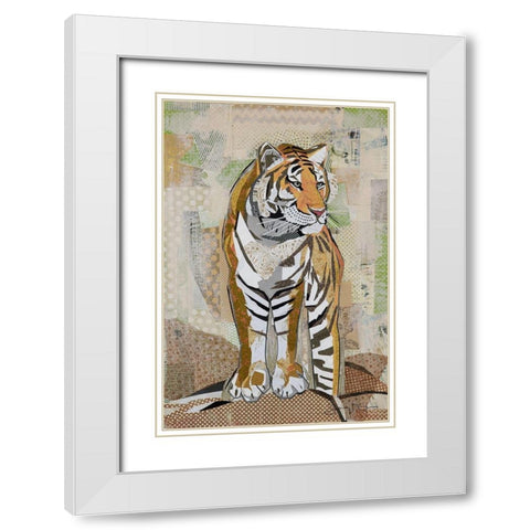 Tiger Strength White Modern Wood Framed Art Print with Double Matting by McGee, Jenny