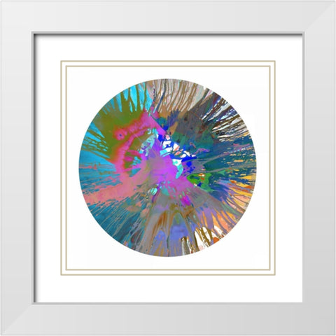 Circular Motion V White Modern Wood Framed Art Print with Double Matting by Evans, Josh