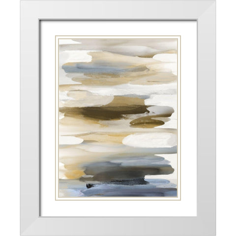 Gesture III White Modern Wood Framed Art Print with Double Matting by Hanson, Jackie